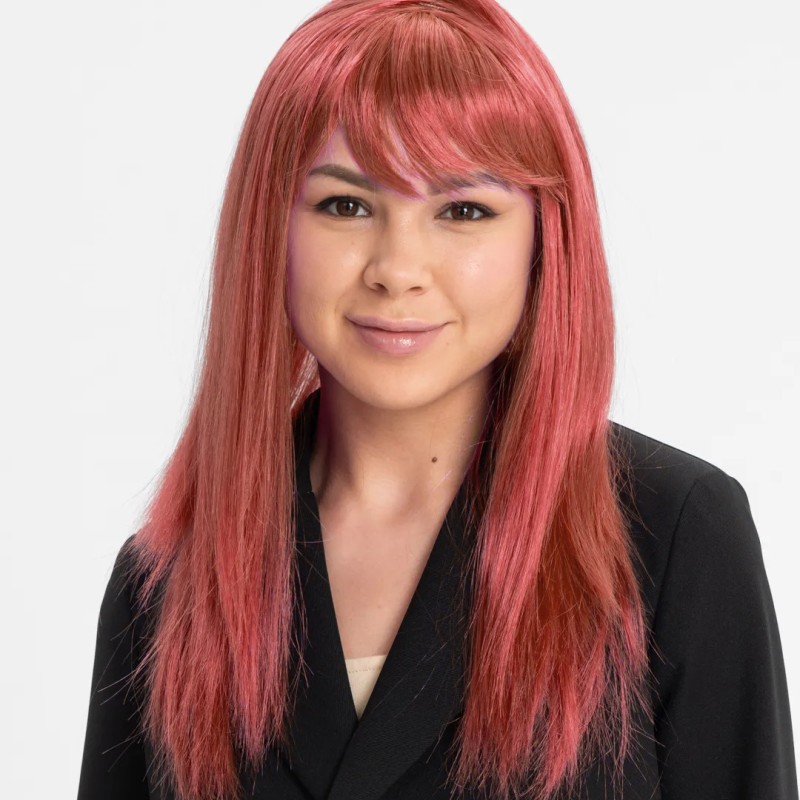 Kızıl Renk Düz Kesim Peruk