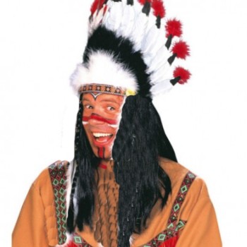 Kızılderili Başlığı Şapkası kırmızı beyaz