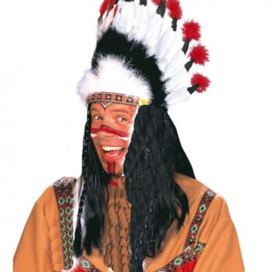 Kızılderili Başlığı Şapkası kırmızı beyaz