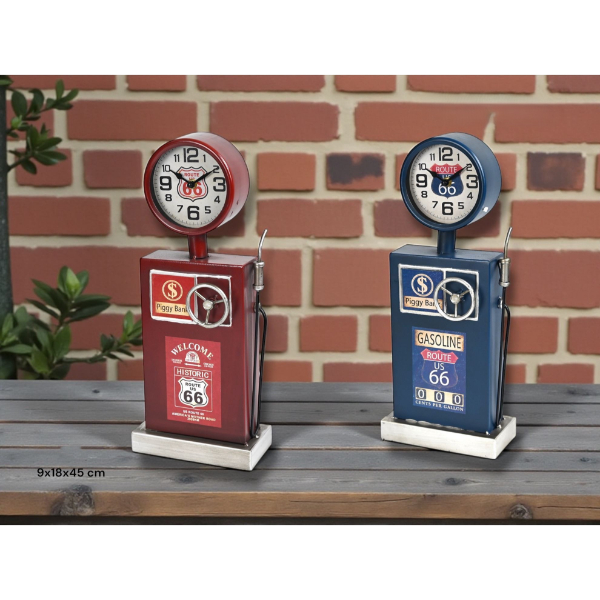 Klasik Benzinlik Tasarımlı Masaüstü Saat