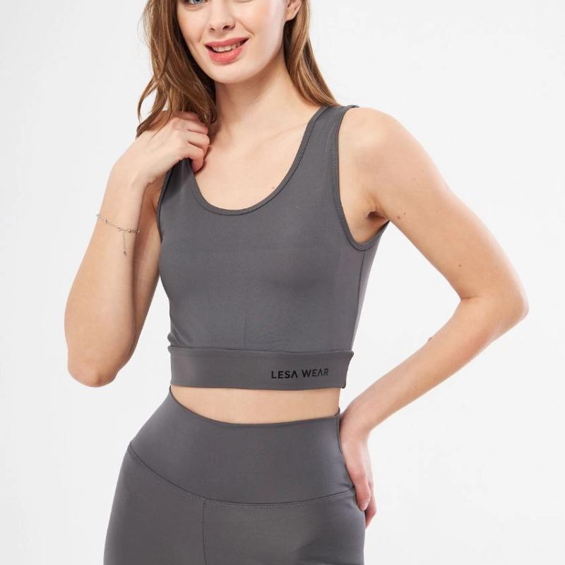 Kolsuz Dalgiç Baskılı Crop - Füme