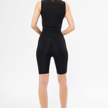 Kolsuz Dalgiç Baskılı Crop - Siyah