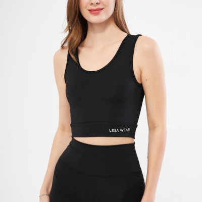 Kolsuz Dalgiç Baskılı Crop - Siyah