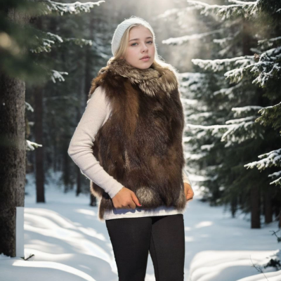 Kolsuz Fermuarlı Yelek - Kahve -