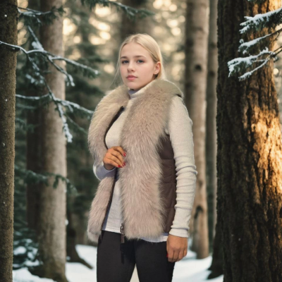 Kolsuz Fermuarlı Yelek - Kahve -