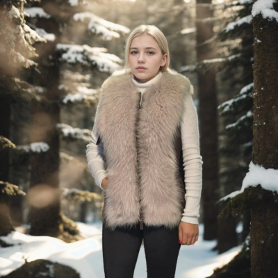 Kolsuz Fermuarlı Yelek - Kahve -