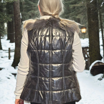 Kolsuz Fermuarlı Yelek - Siyah -