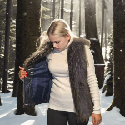 Kolsuz Fermuarlı Yelek - Siyah -