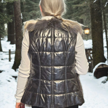 Kolsuz Fermuarlı Yelek - Siyah -