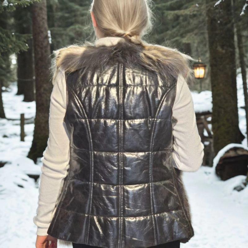 Kolsuz Fermuarlı Yelek - Siyah -