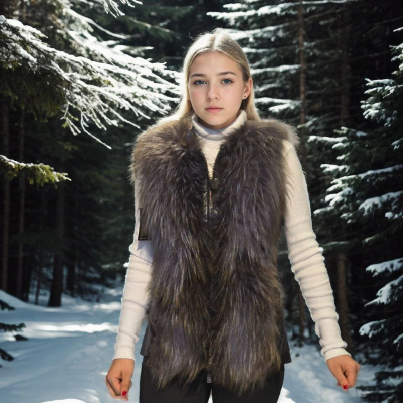 Kolsuz Fermuarlı Yelek - Siyah -