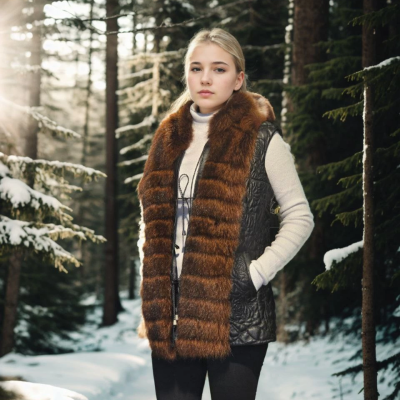 Kolsuz Fermuarlı Yelek - Siyah -