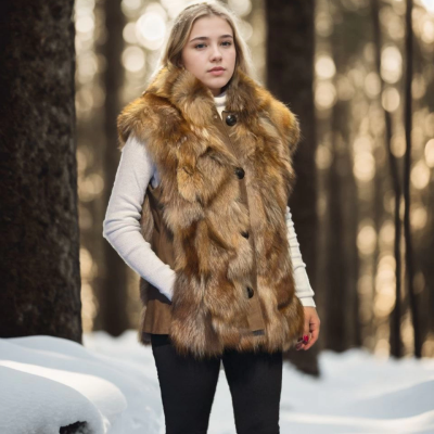 Kolsuz Hakiki Deri Kürk - Kahve -