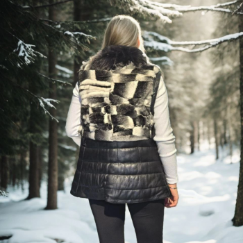 Kolsuz Hakiki Deri Kürk - Siyah -