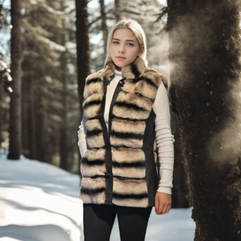 Kolsuz Hakiki Deri Kürk - Siyah -