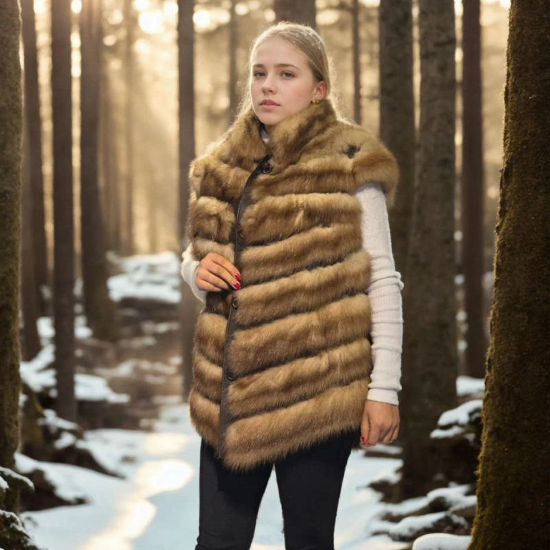 Kolsuz Hakiki Kürk - Kahve -