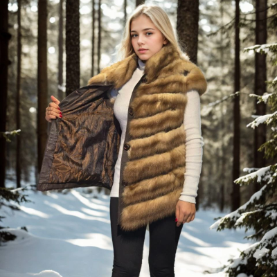 Kolsuz Hakiki Kürk - Kahve -