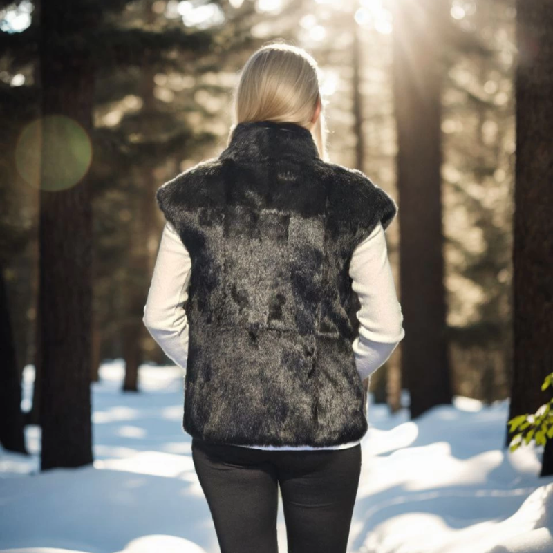 Kolsuz Hakiki Kürk - Siyah