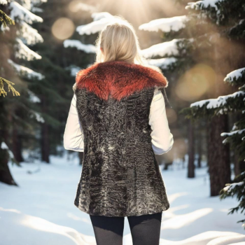 Kolsuz Hakiki Kürk - Siyah -