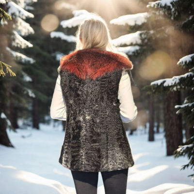 Kolsuz Hakiki Kürk - Siyah -