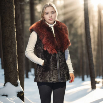 Kolsuz Hakiki Kürk - Siyah -