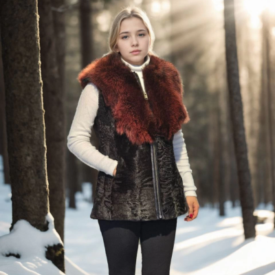 Kolsuz Hakiki Kürk - Siyah -