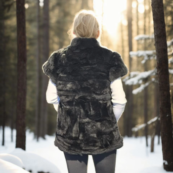 Kolsuz Hakiki Kürk - Siyah -