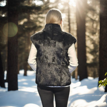 Kolsuz Hakiki Kürk - Siyah