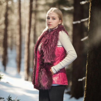 Kolsuz Hakiki Yelek - Fuşya -