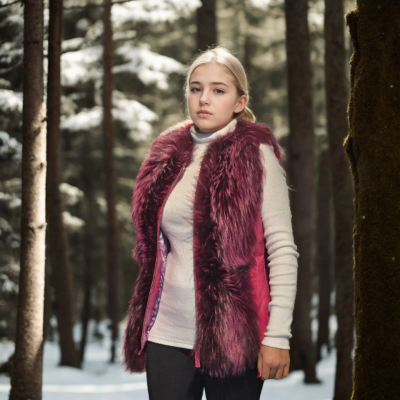 Kolsuz Hakiki Yelek - Fuşya -