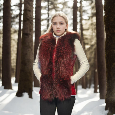 Kolsuz Hakiki Yelek - Fuşya -