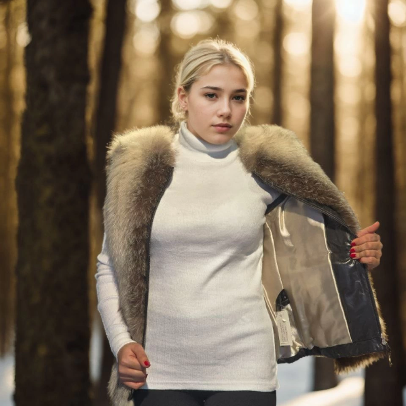 Kolsuz Hakiki Yelek - Fuşya -