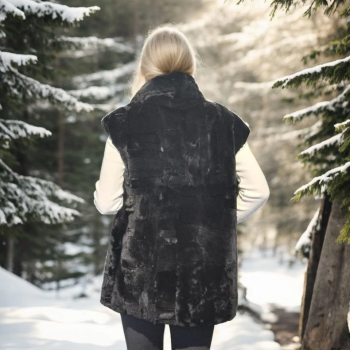 Kolsuz Hakiki Yelek - Siyah