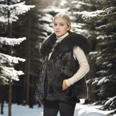 Kolsuz Kapüşonlu Yelek - Siyah -