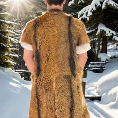 Kolsuz Uzun Yelek - Kahve -