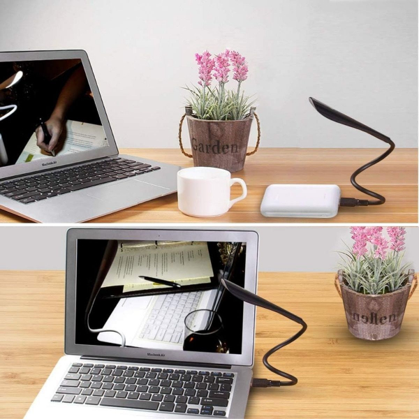 Kompakt USB Siyah 14 Ledli 3 Kademeli Dokunmatik Okuma Lambası