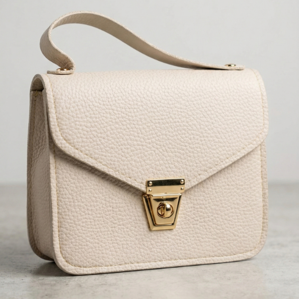 Krem Rengi Kutu El Çantası 