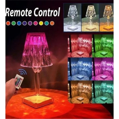 Kristal Abajur LED Kumandalı Ve Dokunmatik Masa Lambası 