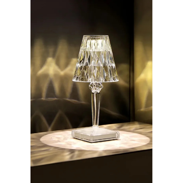 Kristal Abajur LED Kumandalı Ve Dokunmatik Masa Lambası 