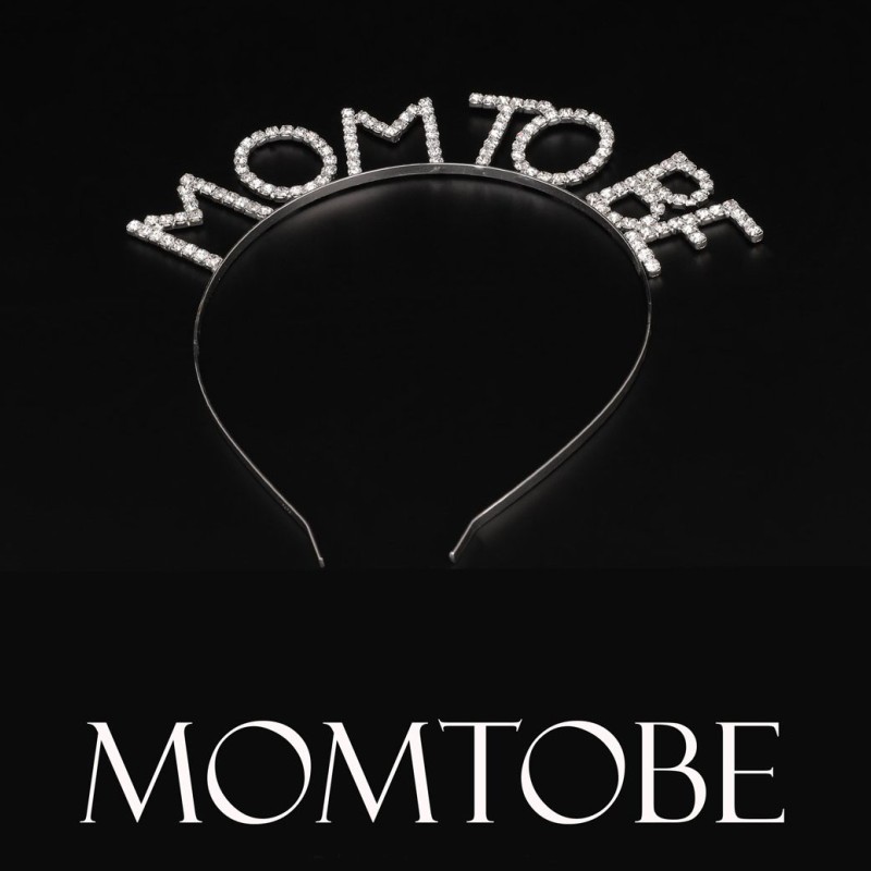 Kristal Taşlı Gümüş Renk Mom to Be Tacı Anne Tacı