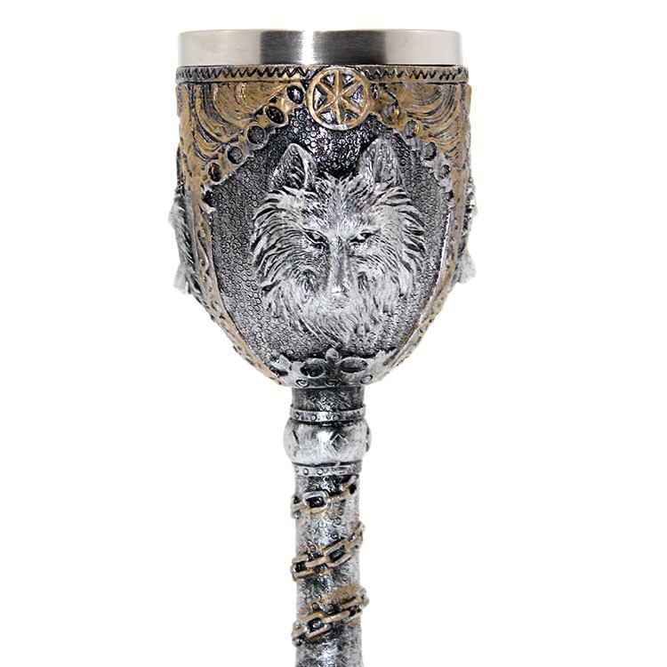 Kurt Büstü Tasarımlı Paslanmaz Çelik Kadeh Bardak 