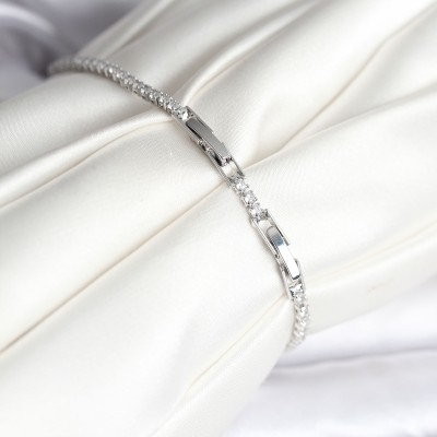 Kutup Yıldızı Model Zirkon Taşlı Gümüş Renk Su Yolu Kadın Bileklik