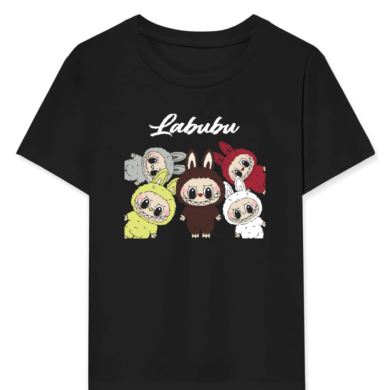 Labubu   Baskılı T-Shirt - Siyah -