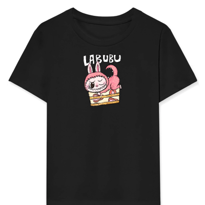 Labubu   Baskılı T-Shirt - Siyah -