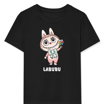 Labubu   Baskılı T-Shirt - Siyah -