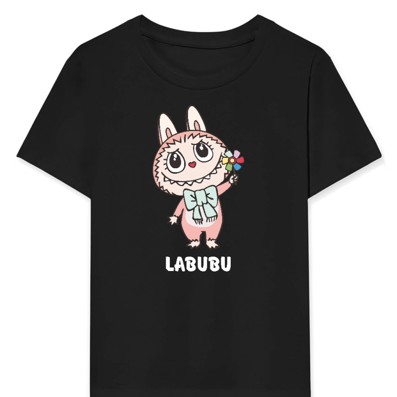 Labubu   Baskılı T-Shirt - Siyah -