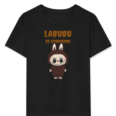 Labubu   Baskılı T-Shirt - Siyah -