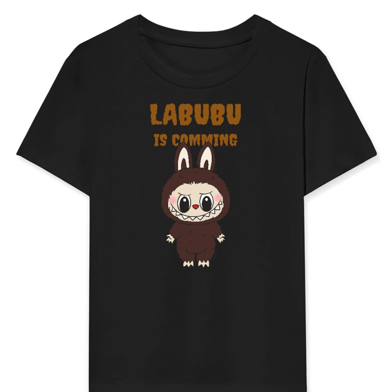 Labubu   Baskılı T-Shirt - Siyah -