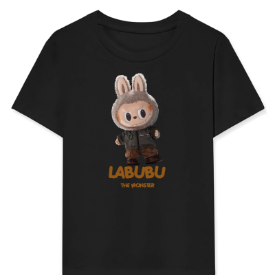Labubu   Baskılı T-Shirt - Siyah -