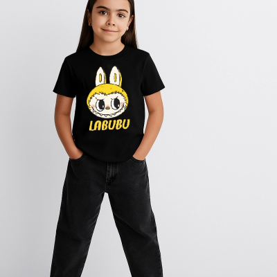 Labubu   Baskılı T-Shirt - Siyah -